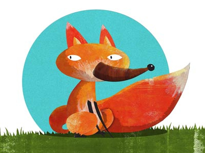 Fox childrens cutout fox illustration ink