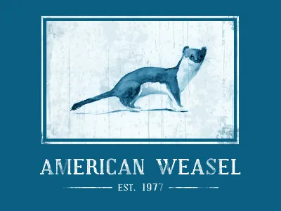 American Weasel - Est. 1977 clothing design fun print weasel