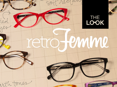 retroFemme campaign look glasses type