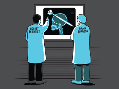 Combined Skills brain surgery glen jones glennz illustration illustrator rocket science vector