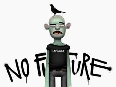 No Future bird character comic digital future graffiti illustration typography urban