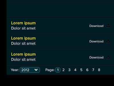 Pagination (+List) list pagination photoshop