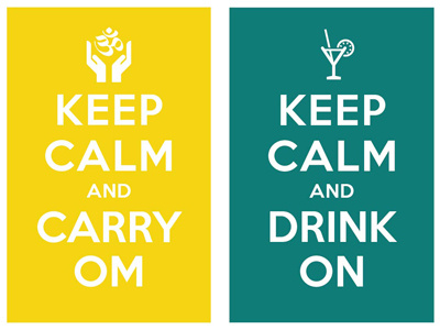 keep calm and carry om / keep calm and drink on keep calm and carry on poster typo typography