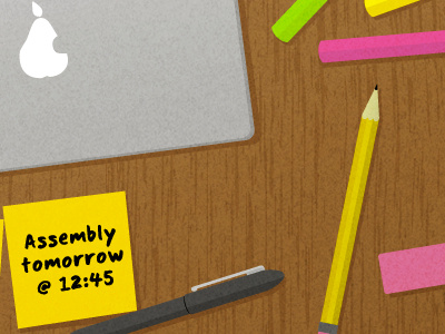 Cluttered Desk #2 desk illustration office wood