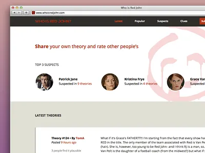 Who is Red John? belgium blog post mentalist red john redesign student web design website