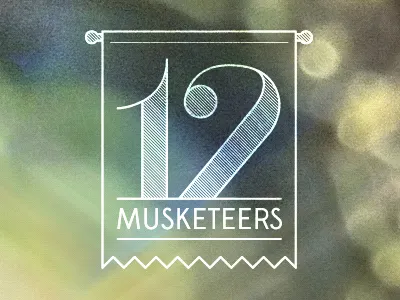 12 Musketeers 12 12 musketeer 12 musketeers banner edmondsans musketeer numbers texture twelve type