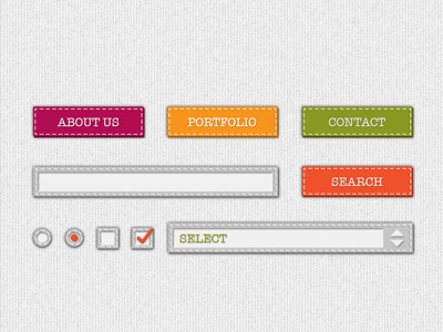 Stitched Buttons Light bright buttons checkbox colorful gui radiobutton search selectfotm stitched ui