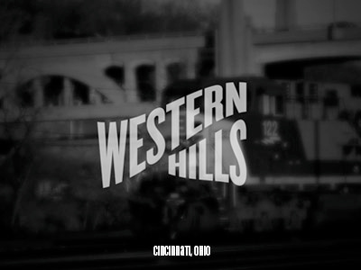 Western Hills blackwhite cincinnati city logo town typography