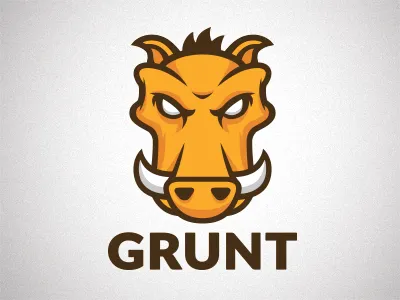 Grunt badass character graphic grunt illustration javascript logo pig warthog