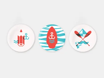 Badge.02 anchor badge boat captain konrad mustache orange pencil pipe sail sailor sea skim sybilski wind