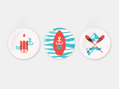 Badge.02 anchor badge boat captain konrad mustache orange pencil pipe sail sailor sea skim sybilski wind