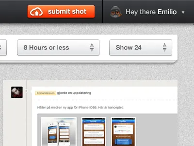 Sneak Peek - New Project black button clean orange shots stacked submit white