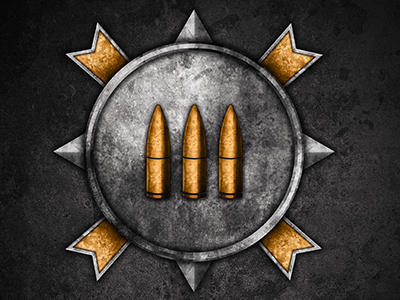 Gaming Clan Logo bullets fps game games gaming logo metallic