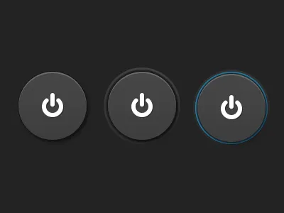 Power Buttons button dark off on power simple ui