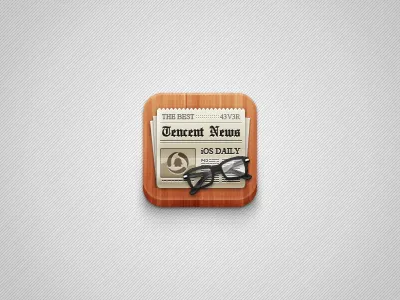 News Icon china glasses icon ios news newspaper wood