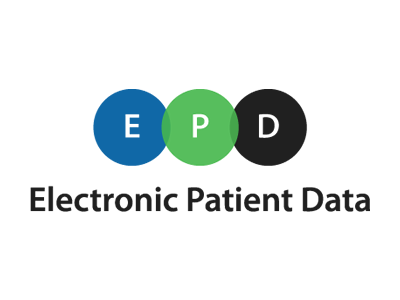 Logo Electronic Patient Data black blue clean green logo patient simple