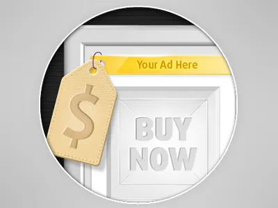 Paid Media buy now icon paid media price tag