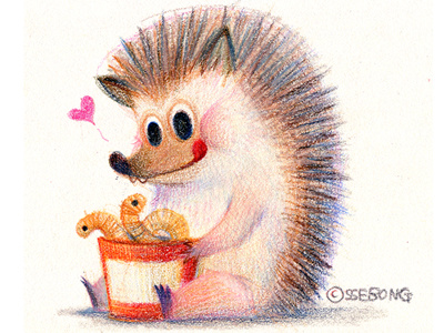 Ggoong-ggeong character color pencil hedgehog ssebong