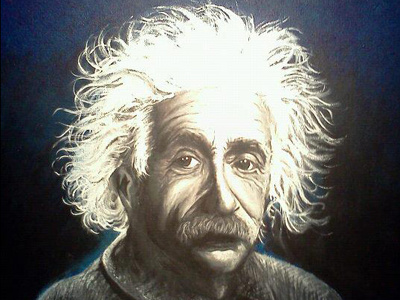 Pure Genius einstein genius hand painted painting physics realism science scientist theory wrinkles