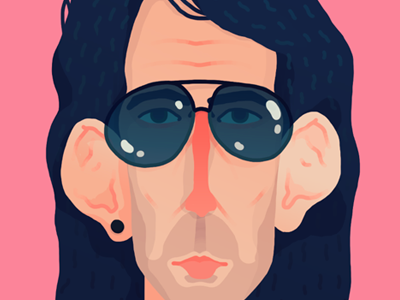 Ric Ocasek: Legends of Rock #01 caricature illustration pink