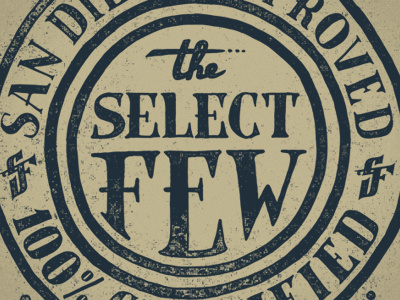 TSF Seal distressed few free hand select the tsf type typography vintage