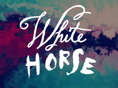 White Horse Logo A branding hand drawn handdrawn ink logo paint script