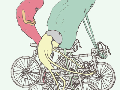 Pedalcraftposter bikes illustration monsters pedal craft poster