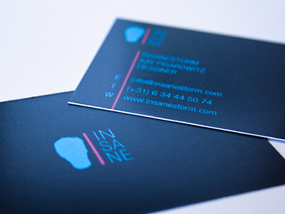 My business card / insanestorm black blue business card cyan head insane line magenta pantone pink storm typography