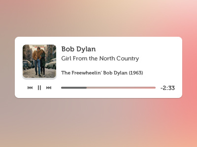 Music Player bob dylan museo music player slider ui