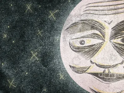 Moon illustration moon night stars texture