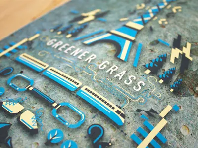 Greener Grass france grass green illustration magazine nature paris train vector