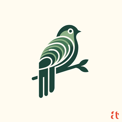 Artistic Logo Inspirations by Aravind Reddy Tarugu #20: Bird aravind art bird perched on a branch branding clean design digital flat geometric graphic design icon logo modern nature reddy tarugu ui ux vector website