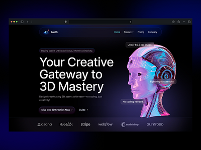 3D Landing Page appdesign casestudy darkmode dribbble dribbbleinvitation interactiondesign mobileapp prototype responsivedesign uiux uiuxdesign userexperience userinterface webdesign