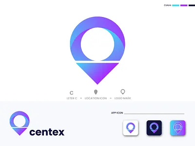 Location Letter C ,Logo design Concept app icon app logo brand identity centex logo creative logo crypto logo gradient logo letter c location logo design logo icon logo mark minimal logo minimalist logo modern logo nft logo symbol technology logo vector website logo
