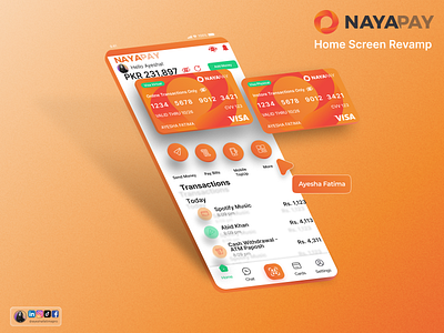 NAYAPAY HOME SCREEN REVAMP 3d app design app revamp dashboard design home page home screen revamp nayapay ui ui ux