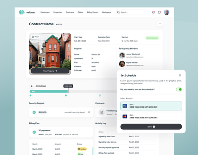 Real Estate & Financial SAAS Web Application/Platform account details bank account billing chat clean design create contract dashboard enter code finance fintech graphs messenger modern design property real estate sign up ui ux wallet web app