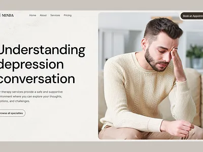 Website for a Mental health agency animated brain training design hero homepage landing page meditation mental health modern motion grahics ui web ui website wellness