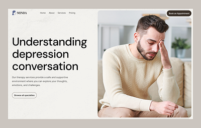 Website for a Mental health agency animated brain training design hero homepage landing page meditation mental health modern motion grahics ui web ui website wellness