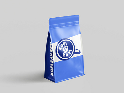 Coffee Take Away Pouch Design For Kopi & Roti Street cafe branding graphic design