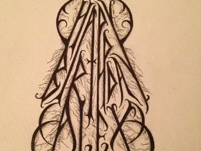 Birthday Card sneak peek birthday card hand lettering lettering metal pen pen and ink type