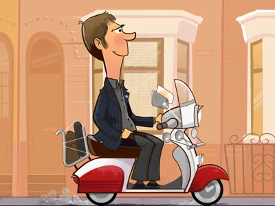 Stuff and Nonsense Mod Illustration 2 british cartoon illustration lambretta mod united kingdom vespa