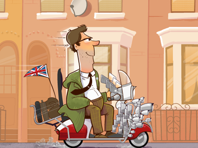 Stuff and Nonsense Mod Illustration british cartoon illustration lambretta mod united kingdom vespa