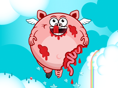 Pinky Eats Himself cannibalism eat yourself food self cannibalism yum