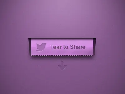 Tear To Share button interface ios media pattern press purple share social tear texture twitter ui ux vector