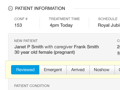 Patient Details dashboard html ui