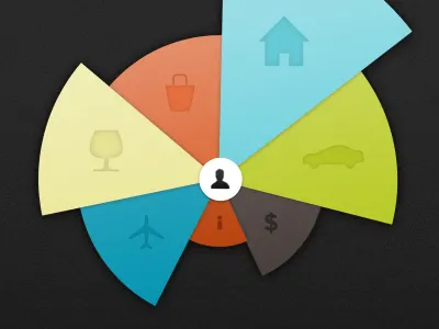 Exploding pie chart finance graph pie chart spending