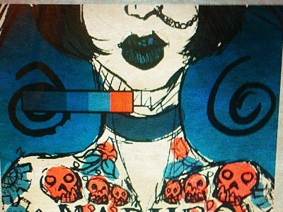 Random Gig Poster blue gig orange poster random skulls