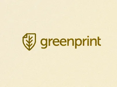 Greenprint brand clean concept creative logo eco green leaf logo mark paper water ink