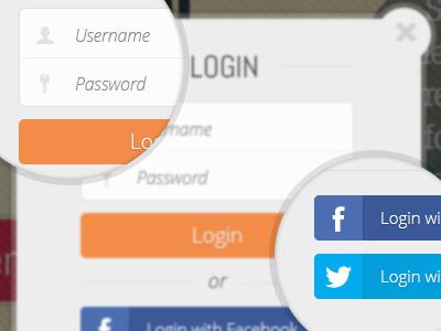 Login modal button input login modal ui
