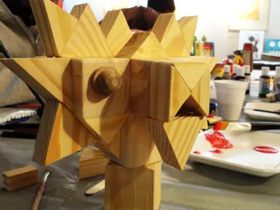 Wooden figure 2 / wood animal art character construction craft design hand toy wood